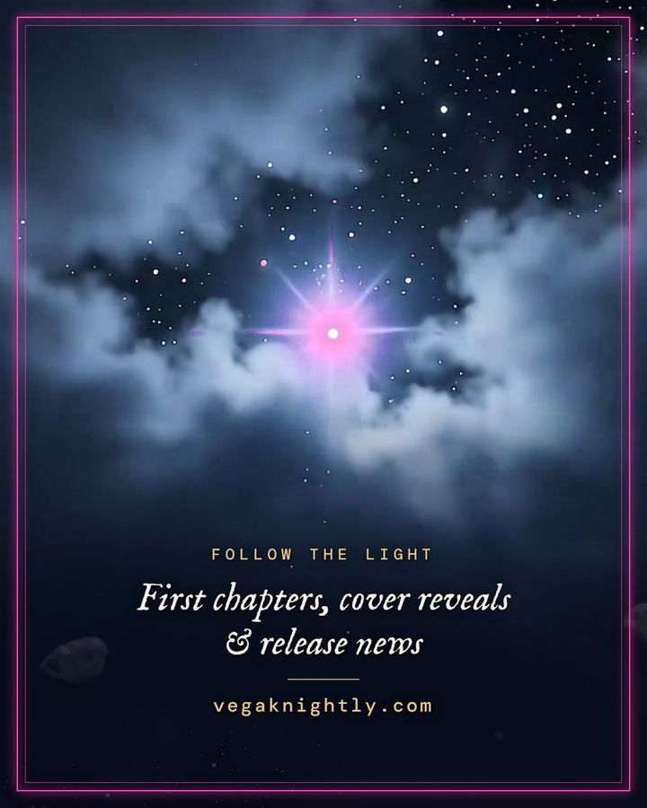 A fuchsia star in the clouds: follow for first chapters, cover reveals and release news